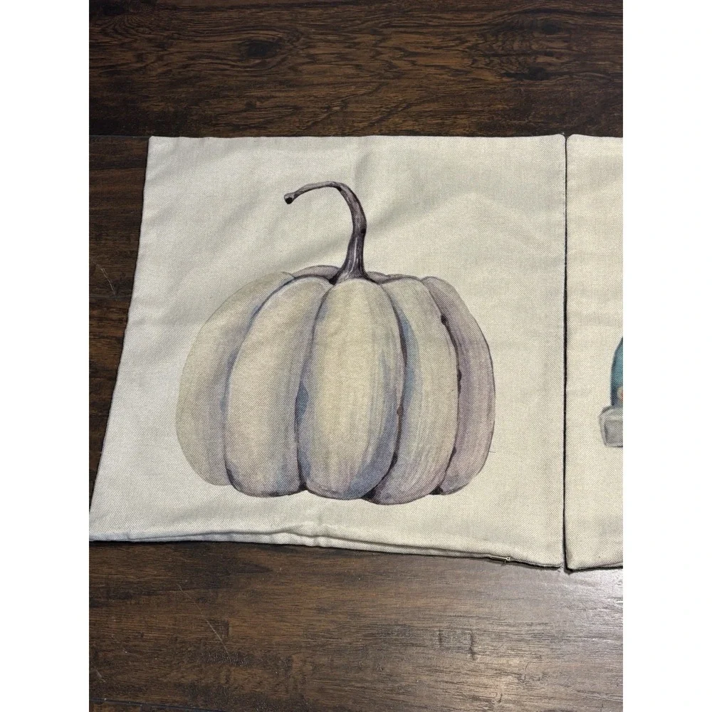 Autumn‎ Fall Teal /Aqua Farm Fresh Pumpkins Truck & Pumpkin 17x17 Pillow Covers